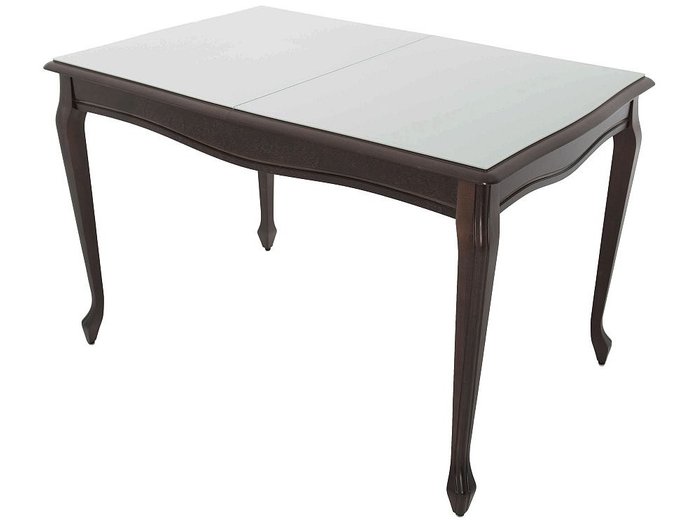 Стол раздвижной Кабриоль бело-коричневого цвета - купить Обеденные столы по цене 30833.0