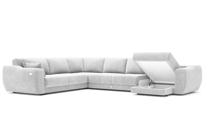 Модульный диван-кровать светло-серого цвета - купить Угловые диваны по цене 400000.0