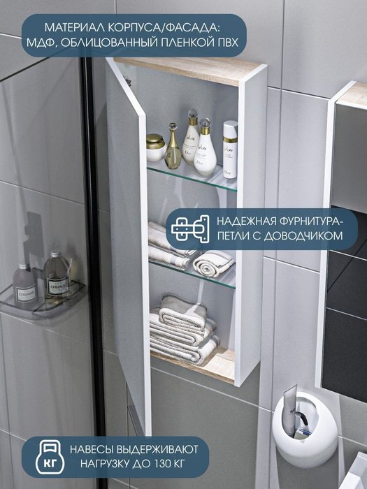 Пенал Гаула белого цвета - лучшие Пеналы для ванной комнаты в INMYROOM Пенал Гаула белого цвета - лучшие Пеналы для ванной комнаты в INMYROOM