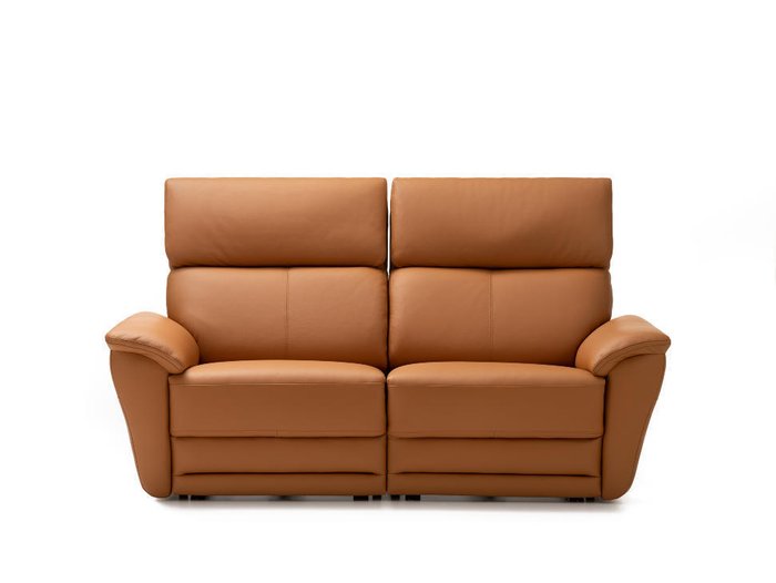 Прямой кожаный диван Valmer коричневого цвета