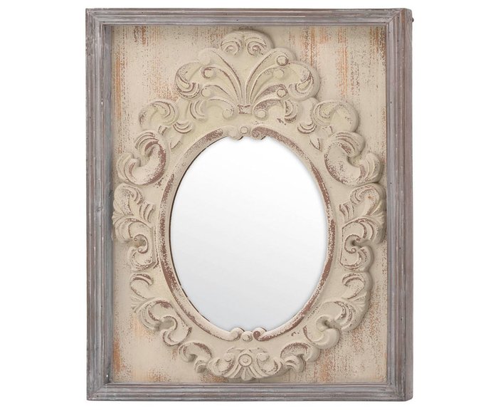 Зеркало настенное с деревянной рамой