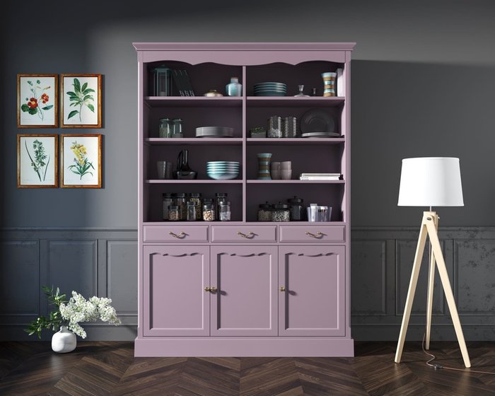Двухсекционный шкаф Leontina лилового цвета - купить Буфеты и серванты по цене 163535.0