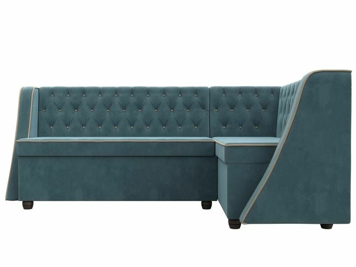 Кухонный угловой диван Лофт бирюзового цвета правый угол - купить Угловые диваны по цене 50999.0