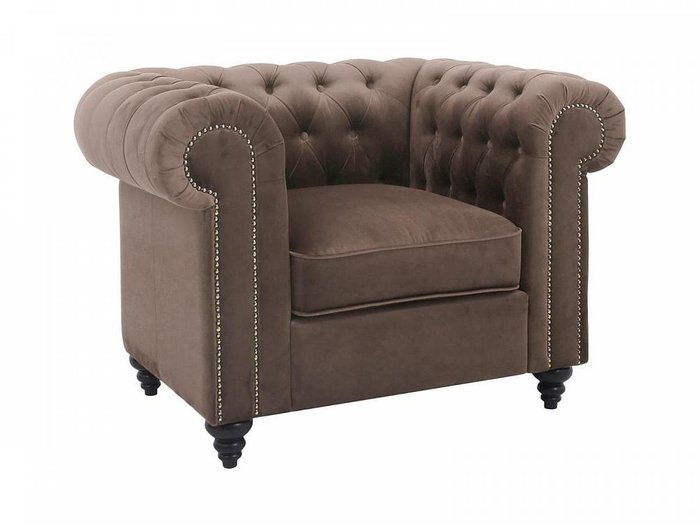Кресло Chester Classic коричневого цвета с черными ножками  - купить Интерьерные кресла по цене 69210.0