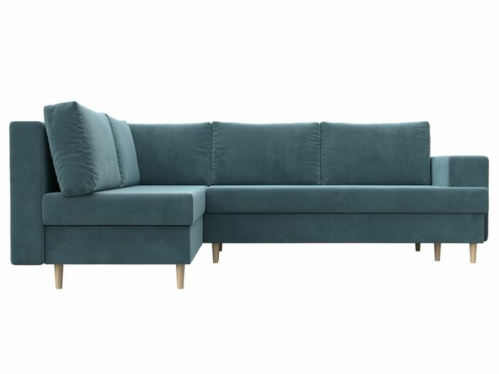Угловой диван-кровать Сильвана бирюзового цвета левый угол - купить Угловые диваны по цене 63999.0