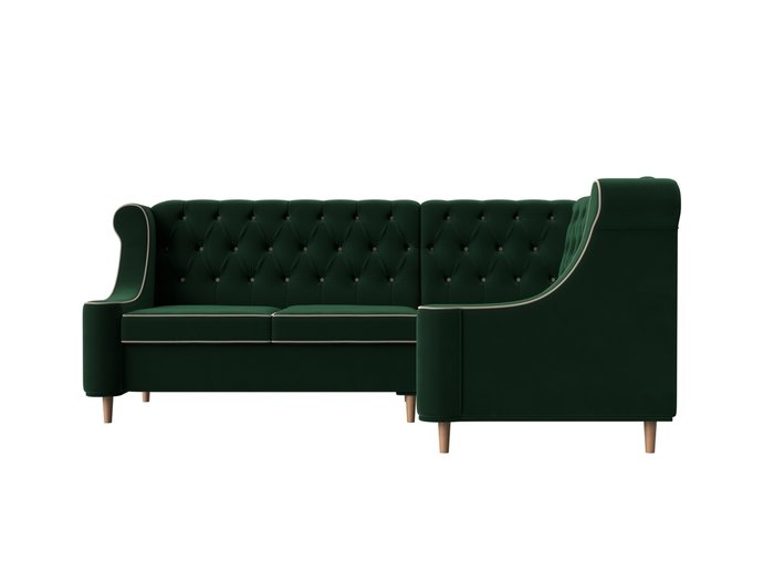 Угловой диван Бронкс зеленого цвета правый угол - купить Угловые диваны по цене 64999.0