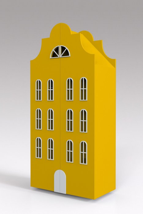 Двойной шкаф-домик Стокгольм Maxi желтого цвета  - купить Детские шкафы по цене 78290.0