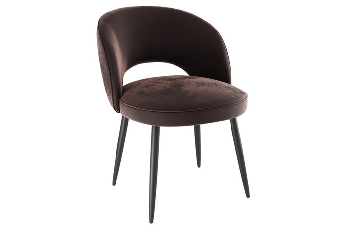 Набор из двух стульев Моли темно-коричневого цвета с черными ножками - купить Обеденные стулья по цене 17290.0