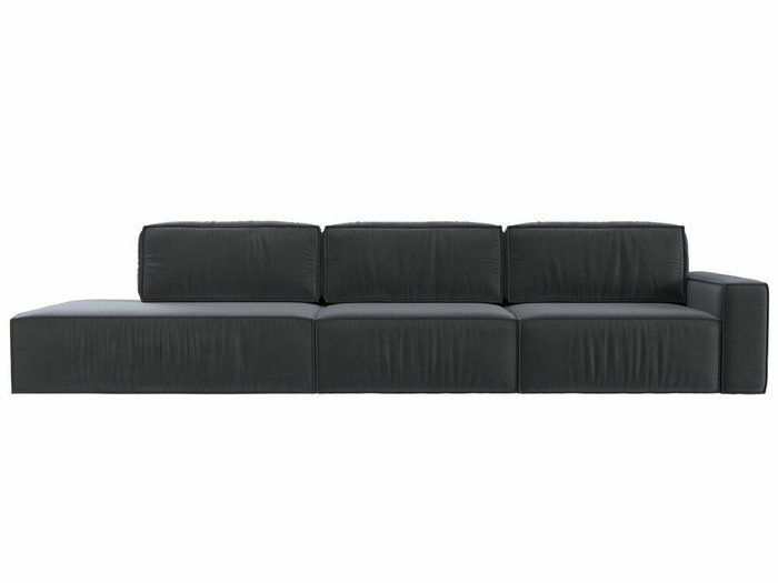 Диван-кровать Прага Модерн Лонг темно-серого цвета подлокотник справа - купить Прямые диваны по цене 99999.0