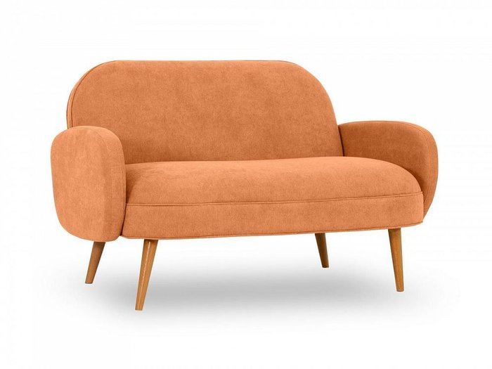 Диван Bordo оранжевого цвета с коричневыми ножками - купить Прямые диваны по цене 49050.0