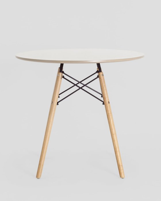 Обеденный стол бежевого цвета на деревянных ножках - лучшие Обеденные столы в INMYROOM