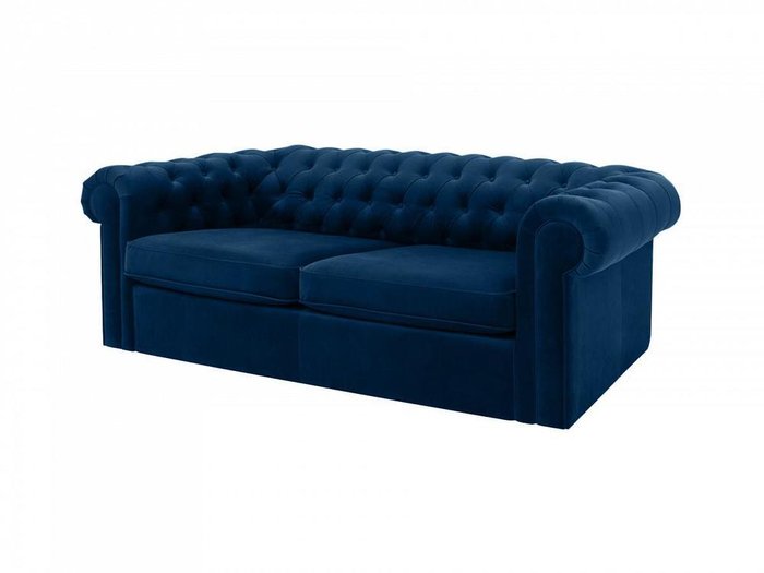 Диван Chesterfield темно-синего цвета - купить Прямые диваны по цене 87750.0