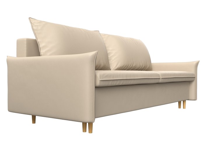 Прямой диван-кровать Хьюстон бежевого цвета (экокожа) - лучшие Прямые диваны в INMYROOM