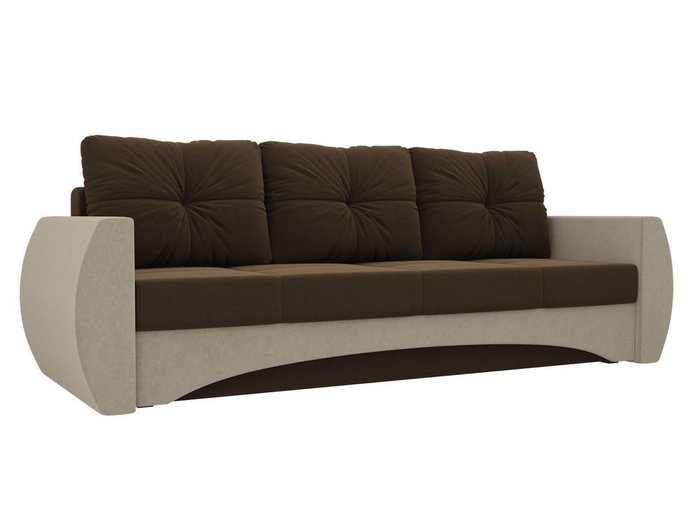 Прямой диван-кровать Сатурн коричнево-бежевого цвета