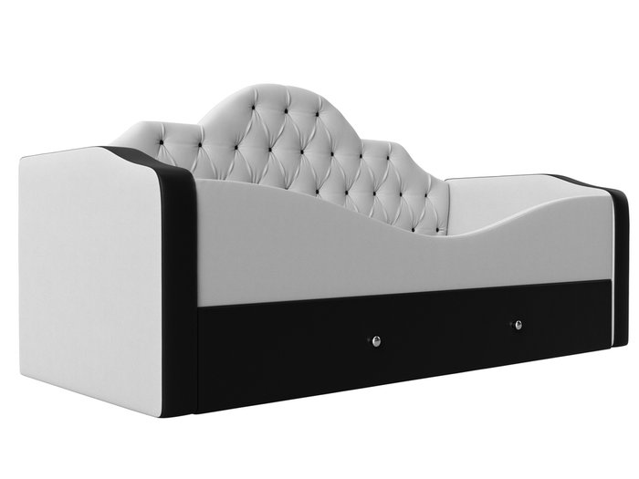 Детская кровать Скаут 72х160 черно-белого цвета (экокожа)