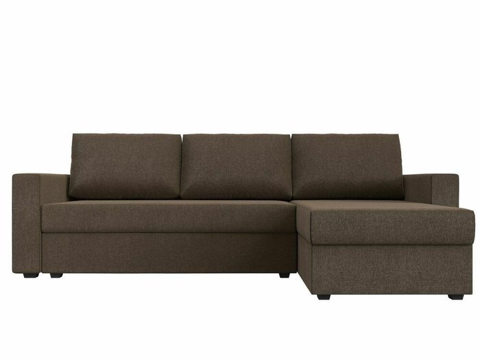 Угловой диван-кровать Траумберг Лайт коричневого цвета правый угол  - купить Угловые диваны по цене 27999.0