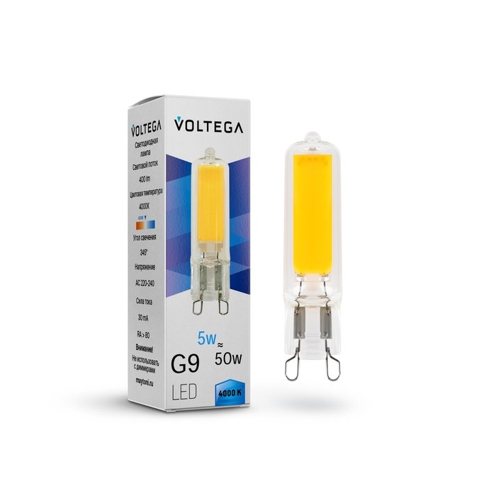 Лампочка Voltega 7182 Capsule G9 Simple капсульной формы - купить Лампочки по цене 250.0