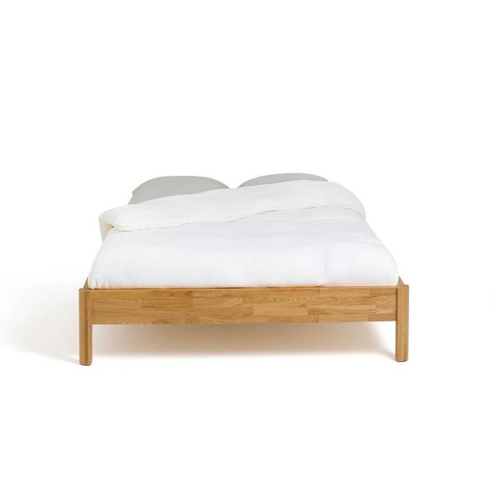 Кровать из массива дуба без сетки Zulda 160х200 бежевого цвета - купить Кровати для спальни по цене 34859.0