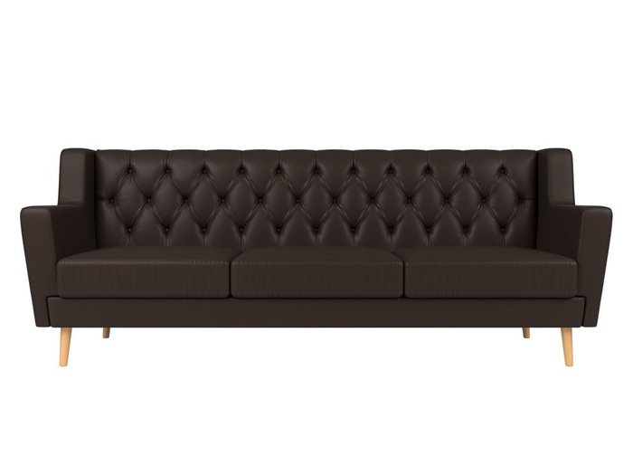 Диван Брайтон Люкс коричневого цвета (экокожа) - купить Прямые диваны по цене 36999.0