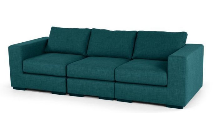Трехместный диван MORTI бирюзовый - купить Прямые диваны по цене 59000.0
