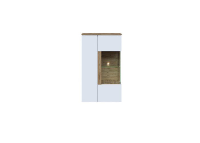 Витрина стеклянная левая малая Тоскано белого цвета - купить Навесные шкафы по цене 29200.0