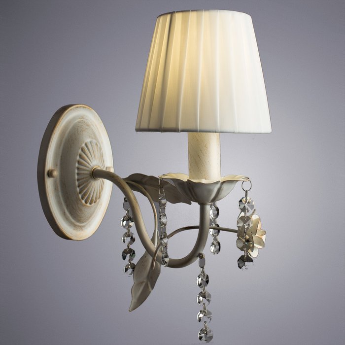 Бра Arte Lamp Kenny с белым абажуром - купить Бра и настенные светильники по цене 2610.0