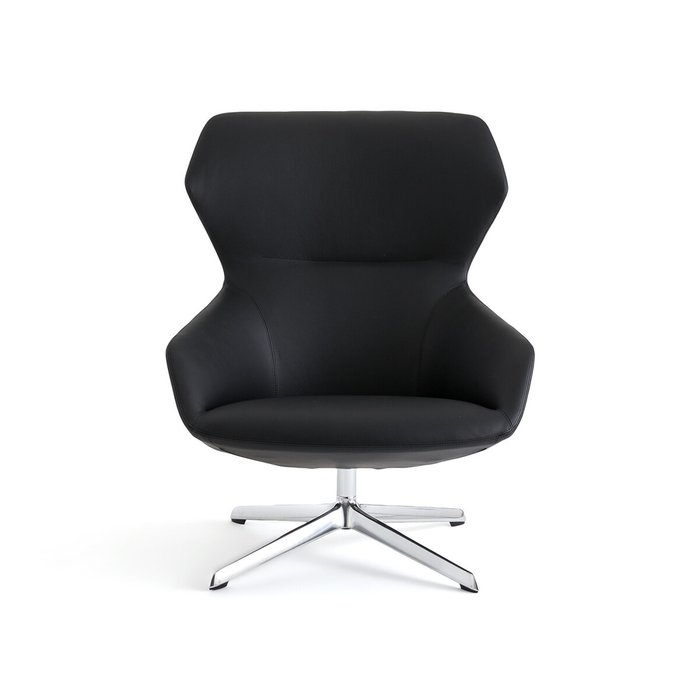 Кресло-релакс вращающееся из кожи Archie черного цвета - купить Интерьерные кресла по цене 405583.0