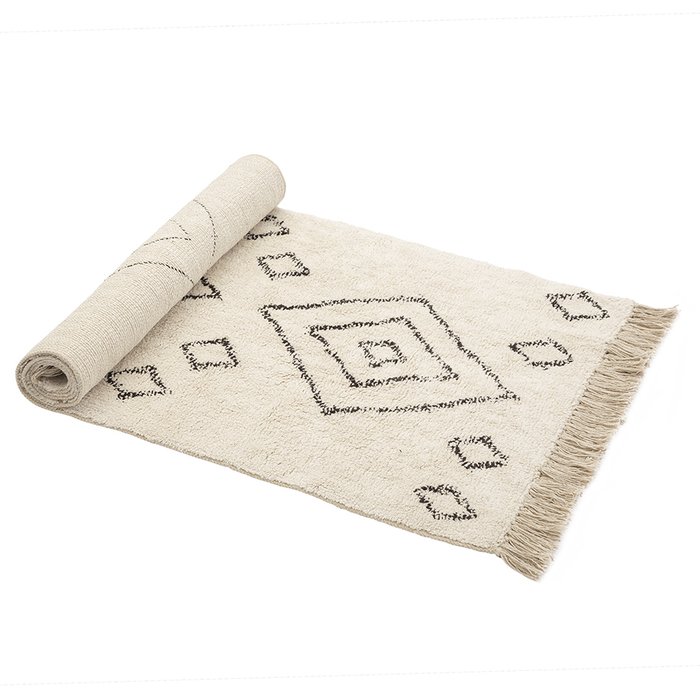 Ковер берберский из коллекции Ethnic 70x160 белого цвета - лучшие Ковры в INMYROOM