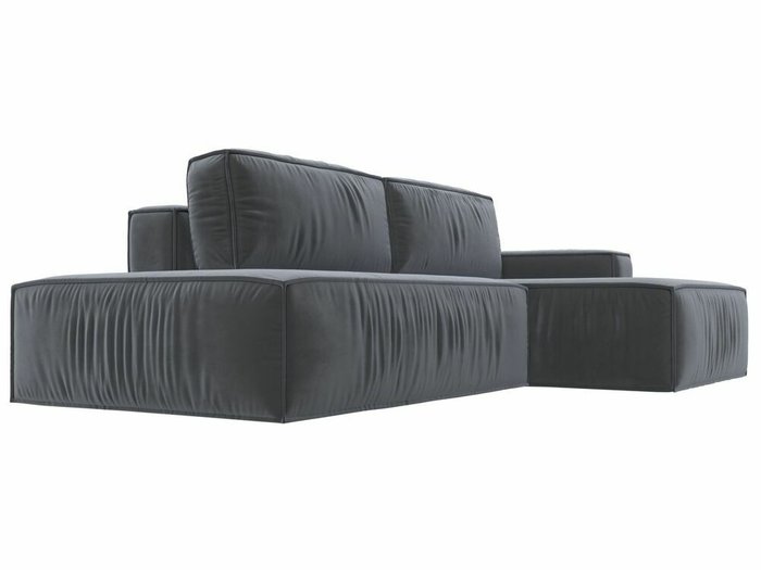 Угловой диван-кровать Прага модерн серого цвета правый угол - лучшие Угловые диваны в INMYROOM
