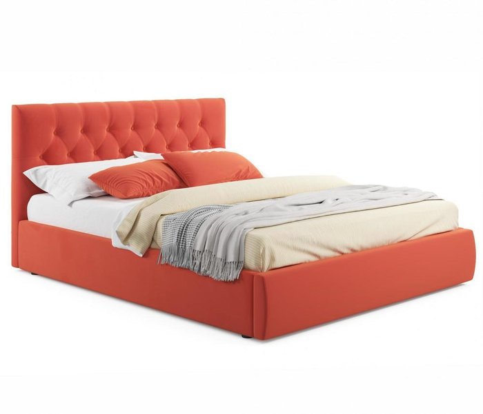 Кровать Verona 160х200 с подъемным механизмом оранжевого цвета