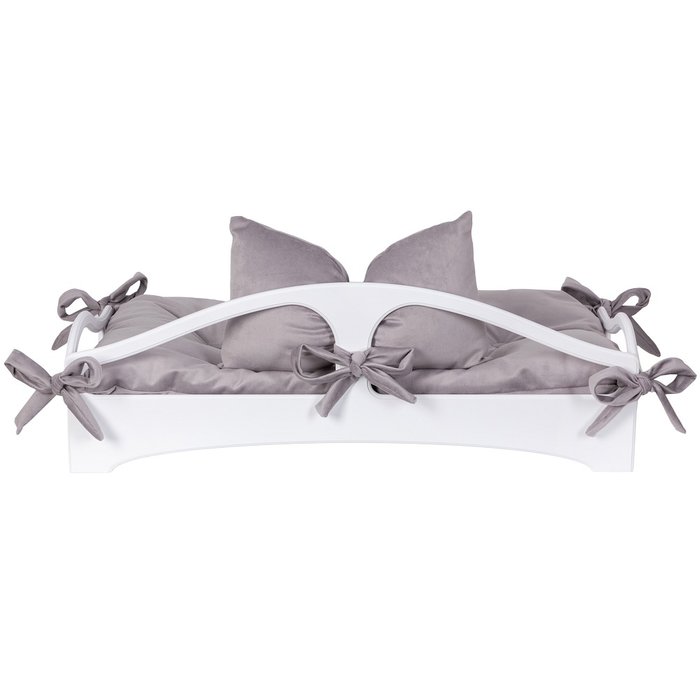 Лежанка для животных Софли бело-серого цвета - лучшие Мебель для домашних питомцев в INMYROOM