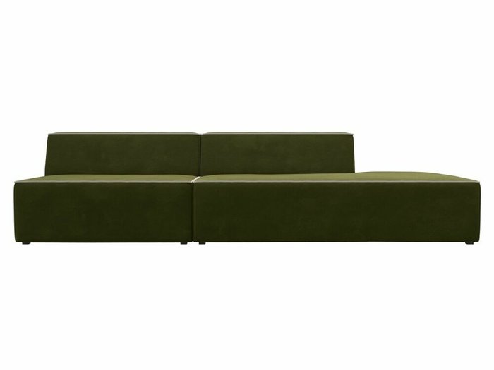 Прямой модульный диван Монс Модерн зеленого цвета с бежевым кантом правый - купить Прямые диваны по цене 49999.0