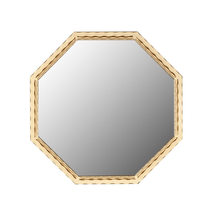 Настенное зеркало Октагон в раме золотого цвета 