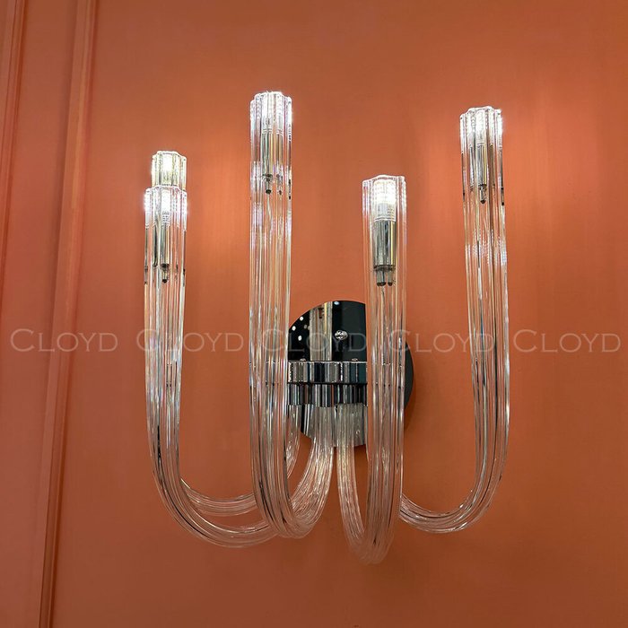 Бра Cloyd AEDA W5 / шир. 35 см - хром - лучшие Бра и настенные светильники в INMYROOM