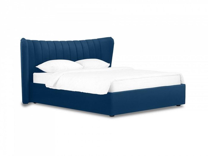 Кровать Queen Agata Lux 160х200 темно-синего цвета