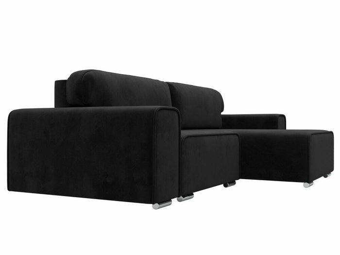 Угловой диван-кровать Лига 029 черного цвета правый угол - лучшие Угловые диваны в INMYROOM