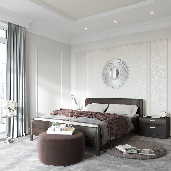 Кровать Илона 180х200 темно-коричневого цвета - лучшие Кровати для спальни в INMYROOM