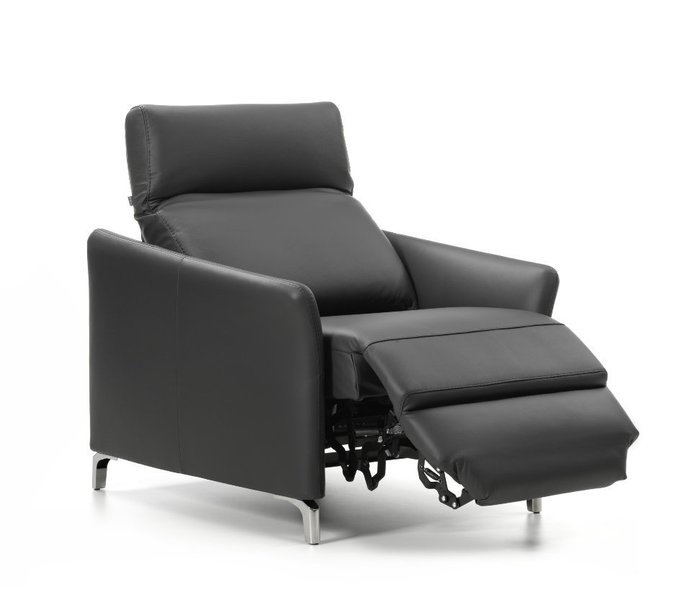 Кожаное кресло Minerva черного цвета - лучшие Интерьерные кресла в INMYROOM