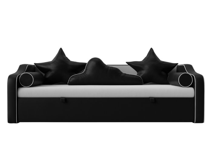 Прямой диван-кровать Рико черно-белого цвета (экокожа) - купить Прямые диваны по цене 34990.0