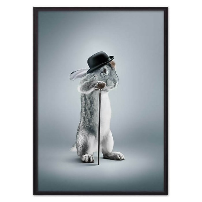 Постер в рамке Кролик с тростью 21х30 см