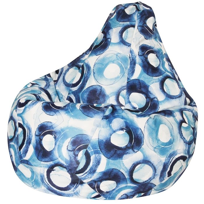 Кресло-мешок Груша 2XL Акварель сине-голубого цвета