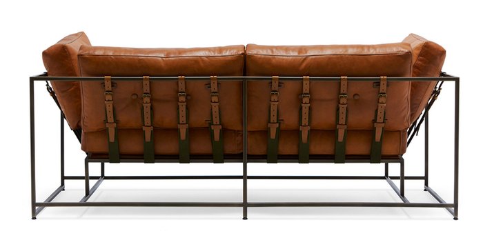Двухместный диван Лорд коричневого цвета - купить Прямые диваны по цене 145000.0