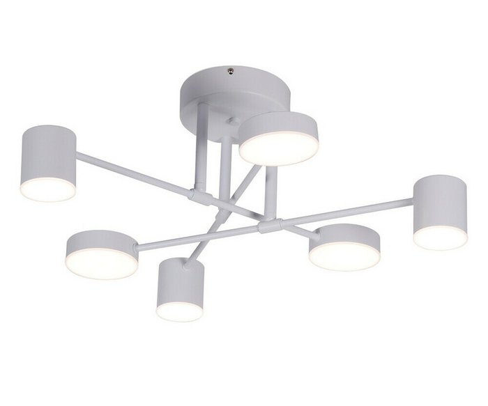 Люстра диммируемая Мекли белый d57 h25 Led 3*12W+3*16W (4000К) с пультом ДУ Люстра диммируемая Мекли белый d57 h25 Led 3*12W+3*16W (4000К) с пультом ДУ