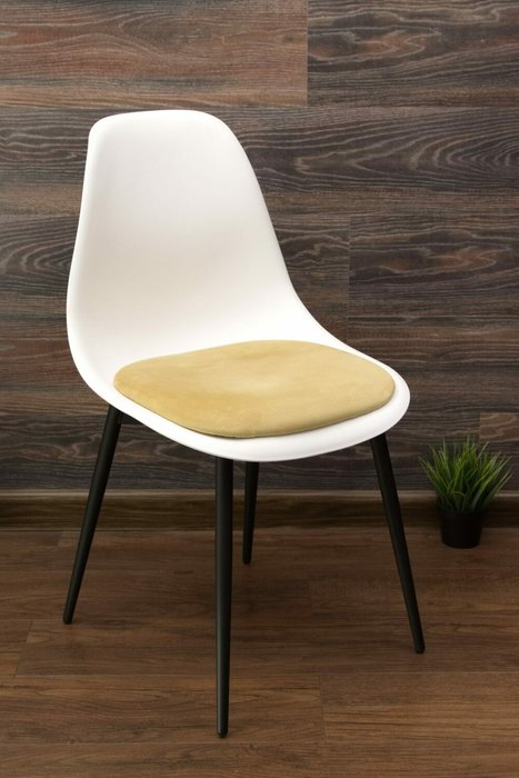 Стул Туссе бело-горчичного цвета - купить Обеденные стулья по цене 3990.0