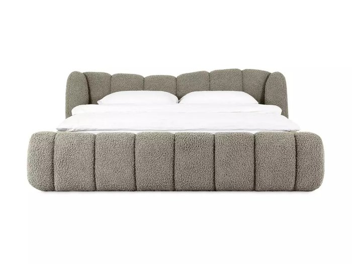 Кровать Litta 160х200 серо-бежевого цвета без подъемного механизма - купить Кровати для спальни по цене 147000.0 Кровать Litta 160х200 серо-бежевого цвета без подъемного механизма - купить Кровати для спальни по цене 147000.0