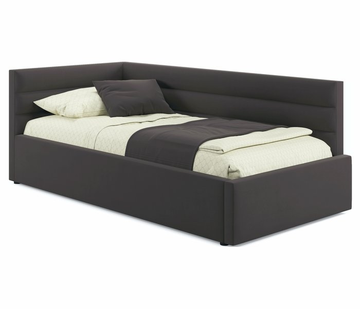 Кровать Aura 90х200 коричневого цвета с подъемным механизмом Кровать Aura 90х200 коричневого цвета с подъемным механизмом