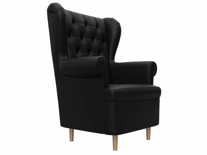 Кресло Торин Люкс черного цвета (экокожа) - лучшие Интерьерные кресла в INMYROOM