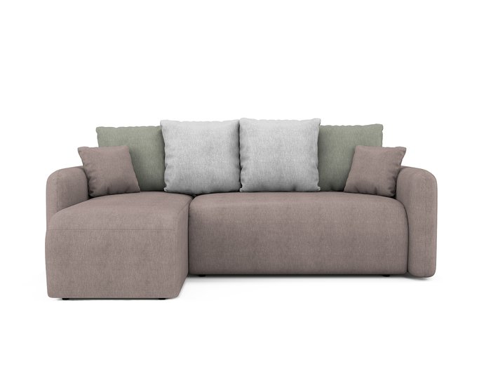 Угловой раскладной диван Arti левый бледно-розового цвета