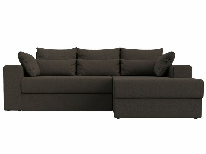 Угловой диван-кровать Майами темно-коричневого цвета правый угол - купить Угловые диваны по цене 49999.0