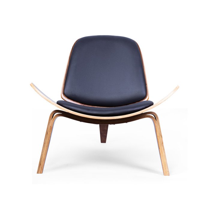 Кресло Shell Hans Wegner черного цвета - купить Интерьерные кресла по цене 24391.0